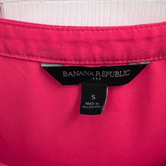 Banana Republic Womens Blouse Short Sleeves Crew Neck Pink Size Small - Picture 2 of 3